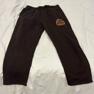 Brown Champion Sweat Pants with Button sides